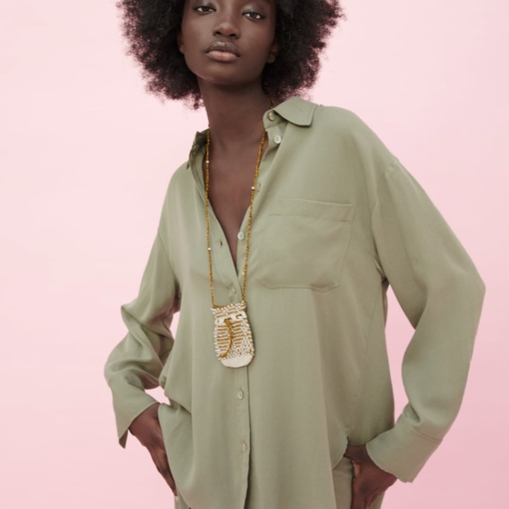 Zara flowy pocket blouse